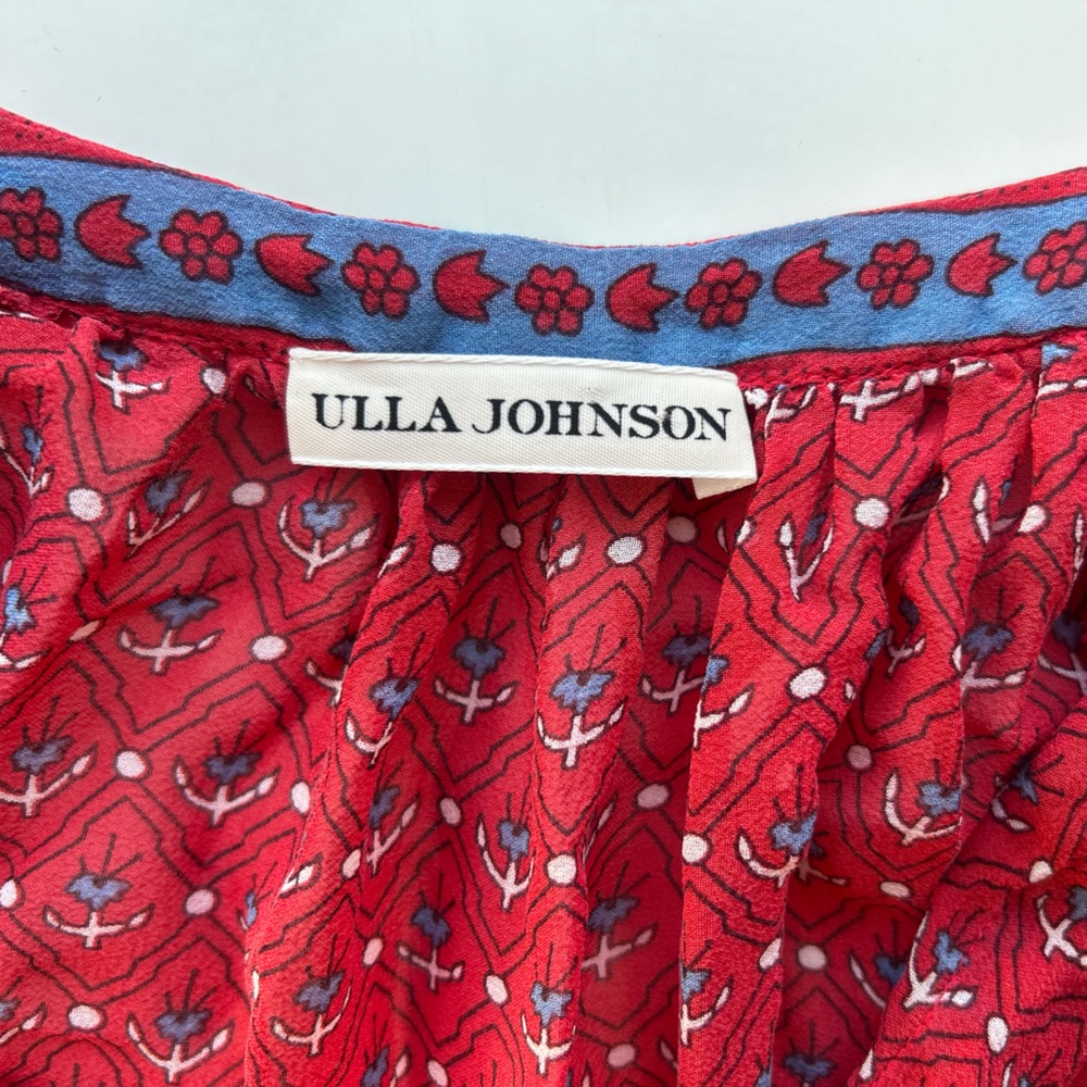 Ulla Johnson 'Freya' Flutter Sleeve Top 100% Silk - Picture 5 of 8